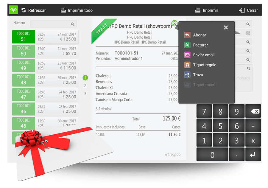 JFC shop & banking equipment HioPOS gestion codes barres stock commerces retail tickets bon cadeau