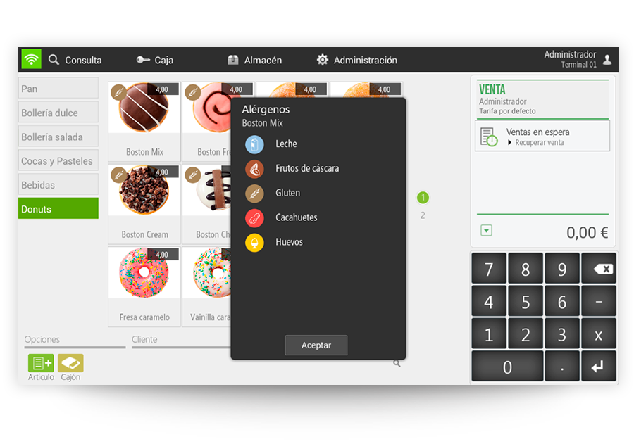 JFC shop & banking equipment HioPOS gestion ventes allergènes boulangers commerces bouchers