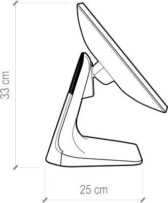 JFC shop & banking equipment HioPOS dimensions écran